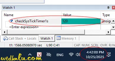 Hướng dẫn cấu hình SysTick Timer STM32F103RCT6 trong bài lập trình STM32F103 thanh ghi cấu hình Systick timer STM32F103RCT6